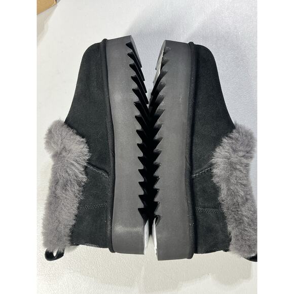 UGG Nita Genuine Shearling Slipper Womens 8 Black Suede Leather Wool - Picture 2 of 8